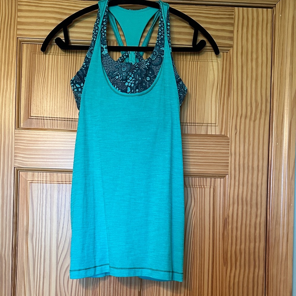 Lululemon Teal Racerback Tank Top size 6